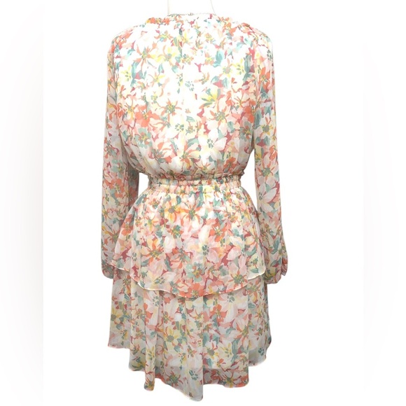 Lauren Conrad Floral Sheer Long Sleeves Ruffle Cottagecore Dress - Picture 5 of 10
